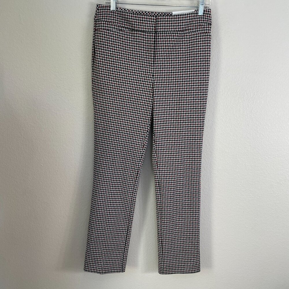 NEW Ann Taylor Factory Womens 4 Houndstooth Straight‎ Leg Pants Career